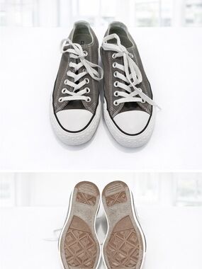 Converse Low-Top Sneakers in Gray and White